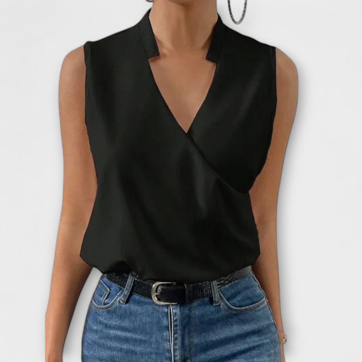 Women's V-Neck Top – Soft Fabric, Flattering Fit for Going Out