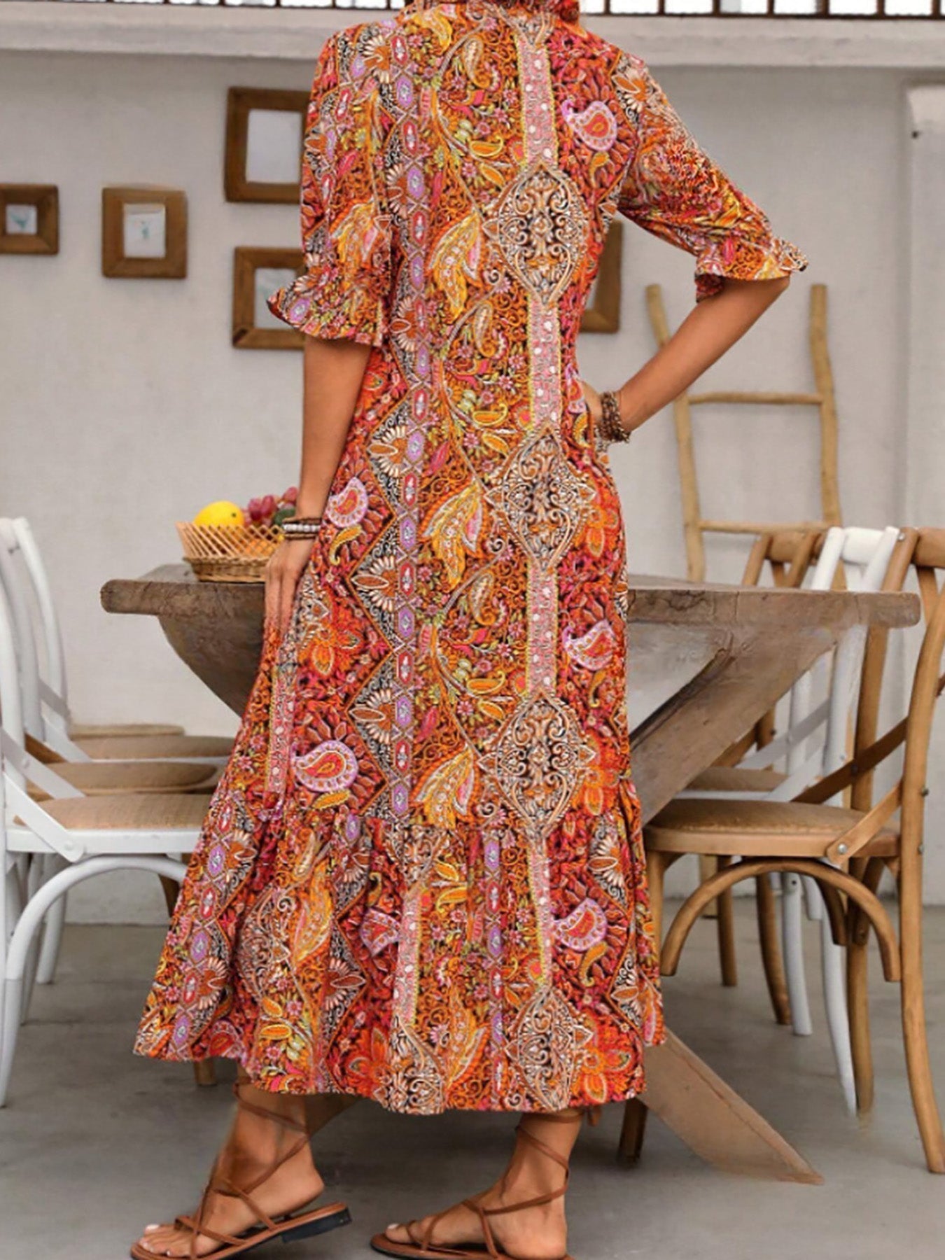 Women's Boho Maxi Dress – Tiered Skirt, Relaxed Summer Fit