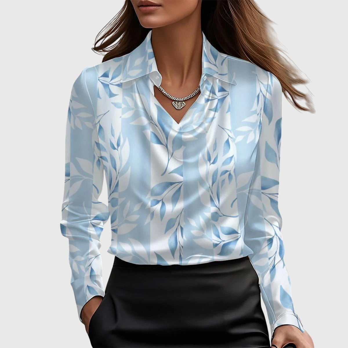 Women's Elegant Blouse – Luxe Shine, Sizes XS–3XL
