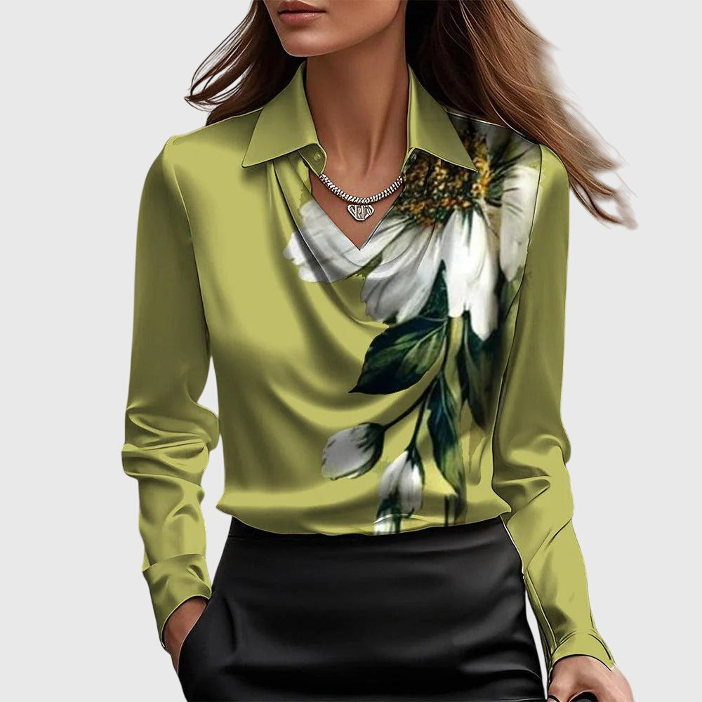 Women's Elegant Blouse – Luxe Shine, Sizes XS–3XL