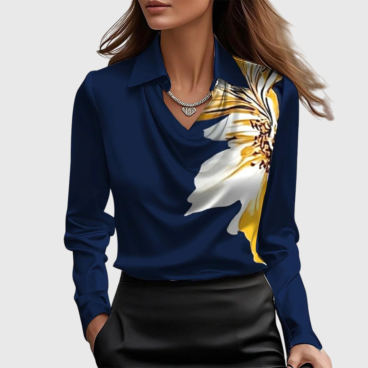 Women's Elegant Blouse – Luxe Shine, Sizes XS–3XL