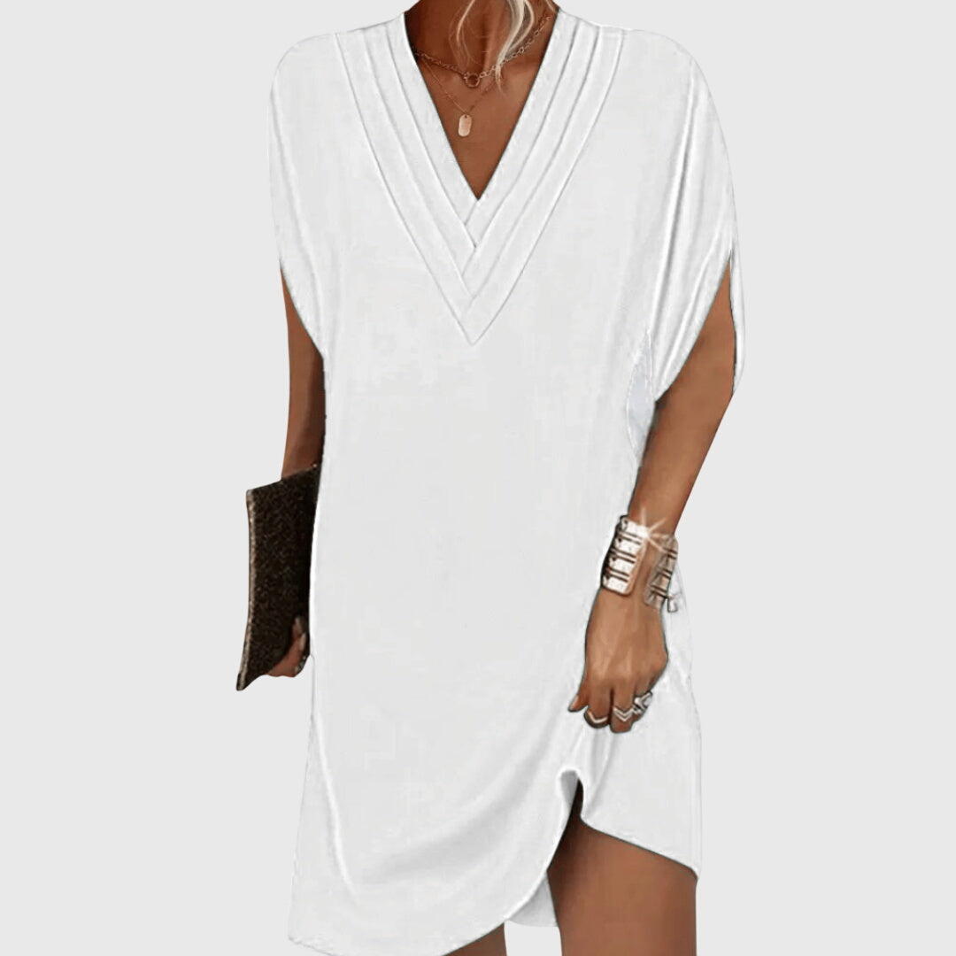 Women's Maxi Dress – Flowy Silhouette, Elegant V-Neckline, Plus Size Available