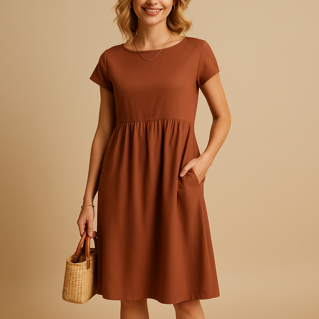 Women’s Midi Summer Dress – Breathable Fabric Comfortable Fit
