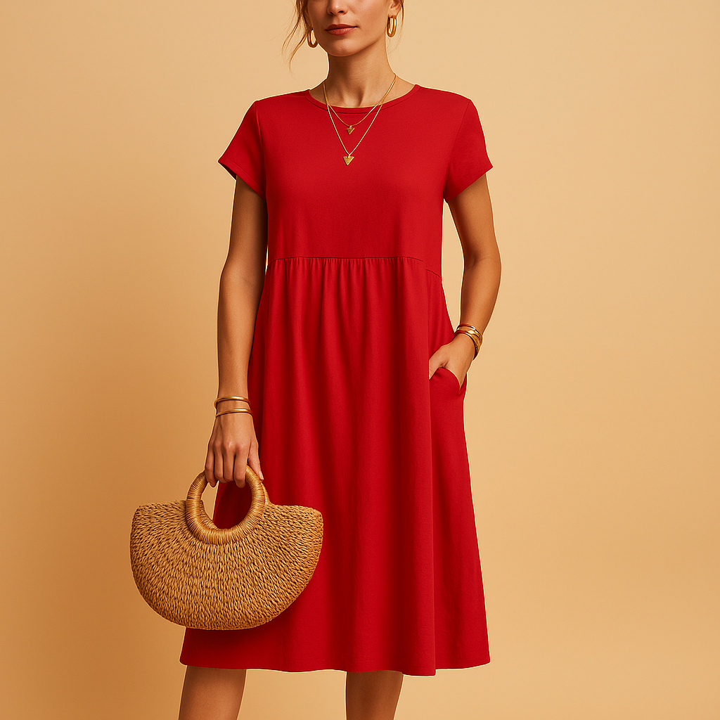 Women’s Midi Summer Dress – Breathable Fabric Comfortable Fit