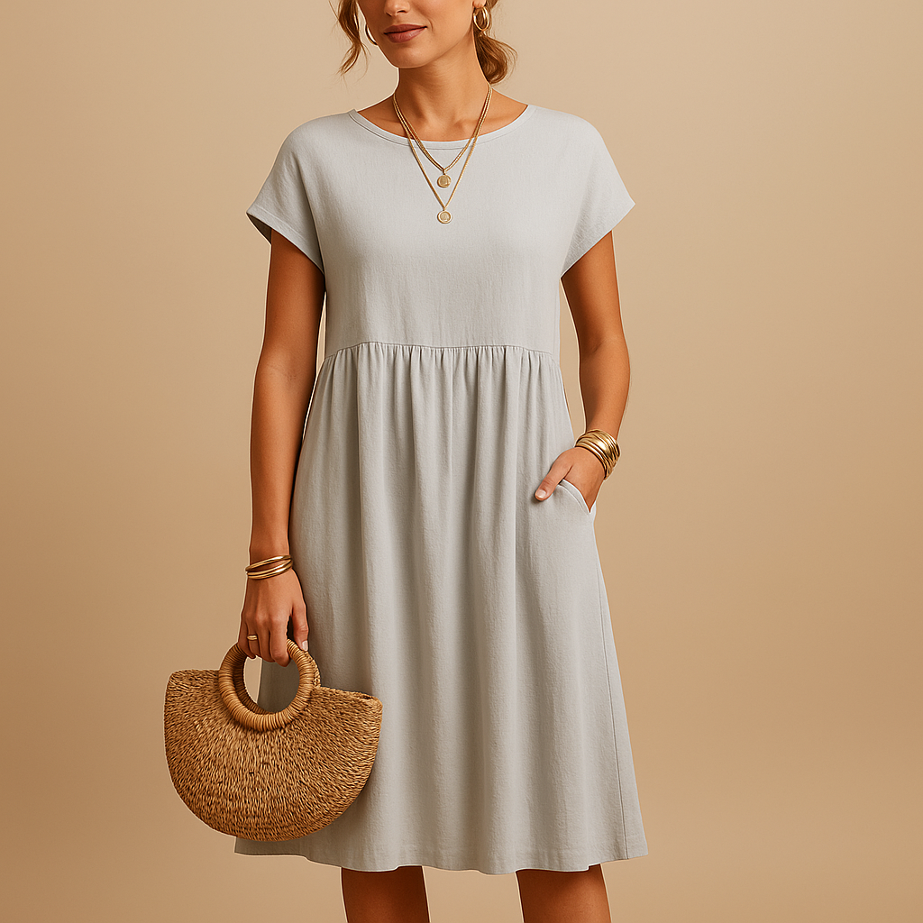 Women’s Midi Summer Dress – Breathable Fabric Comfortable Fit