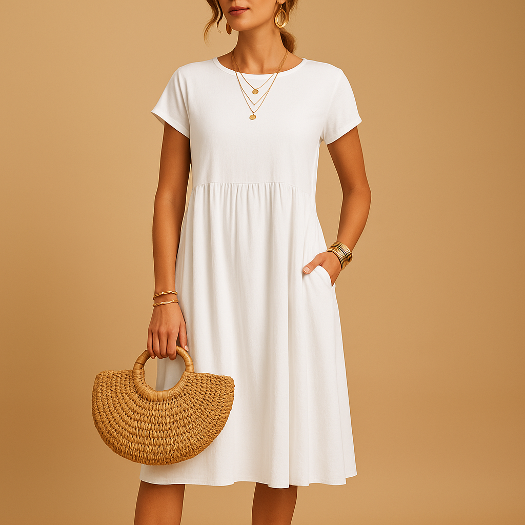 Women’s Midi Summer Dress – Breathable Fabric Comfortable Fit