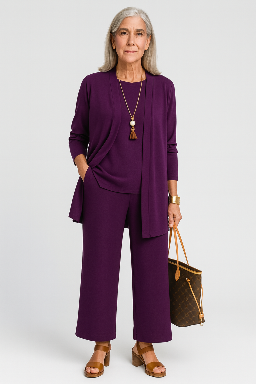 Women's Plus Size 3-Piece Set – Lightweight Fabric, Sizes S–5XL