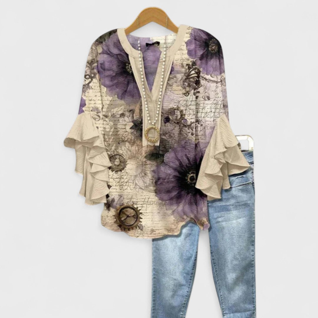 Women's Plus Size Blouse – Lightweight Fabric, Airy Comfort