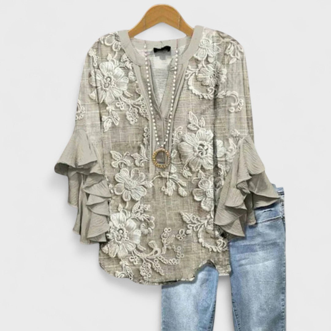 Women's Plus Size Blouse – Lightweight Fabric, Airy Comfort