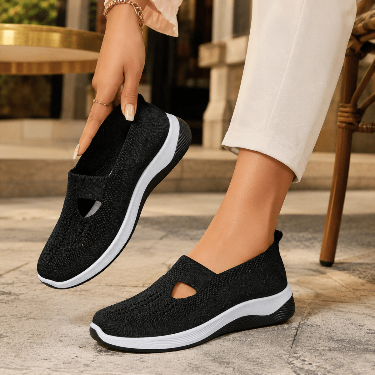 Women's Shoe for All Day Comfort | Slip-On Knit Sneakers