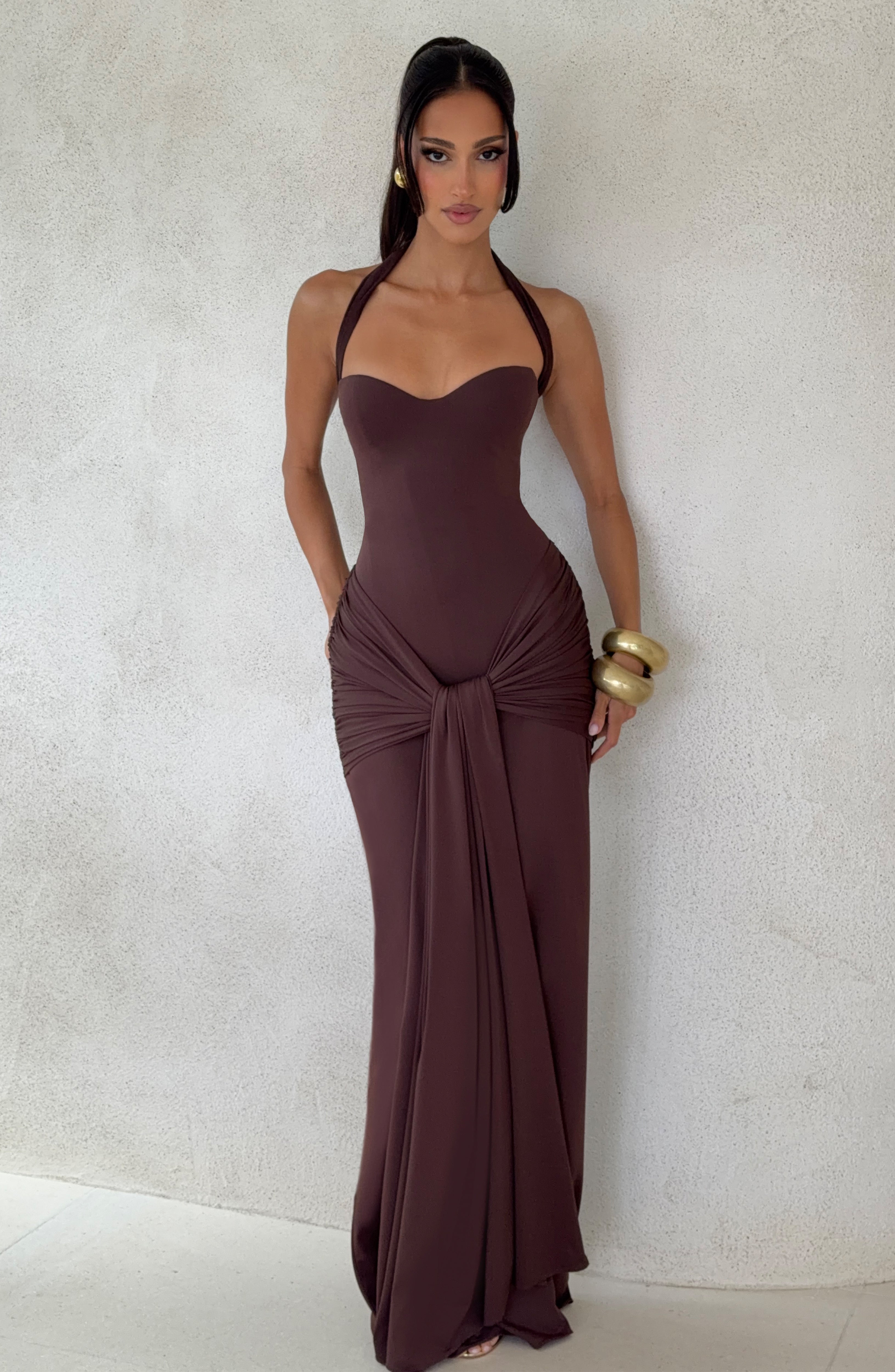 Women's Strapless Maxi Dress – Slinky Jersey Sweetheart Neck