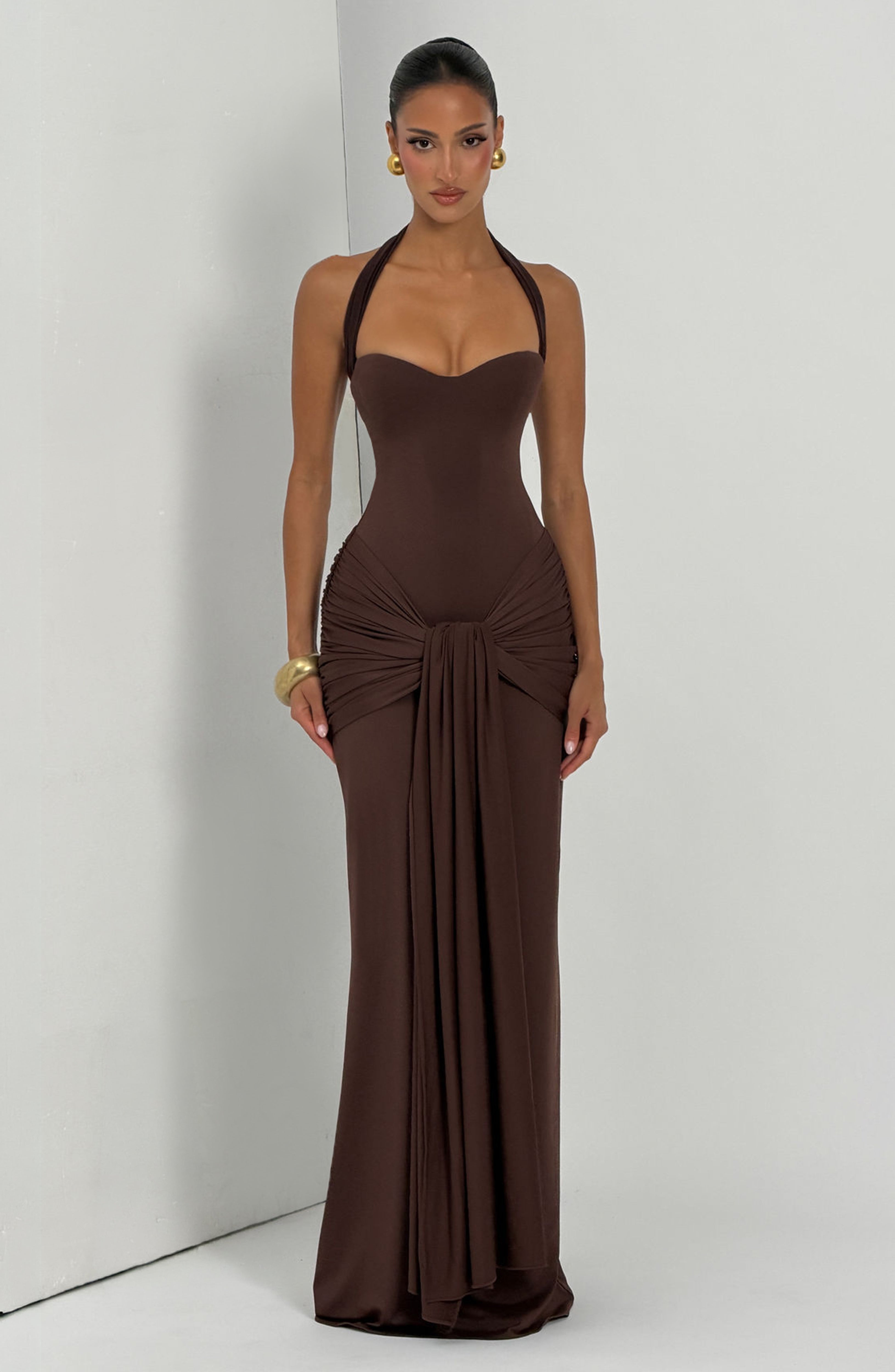 Women's Strapless Maxi Dress – Slinky Jersey Sweetheart Neck