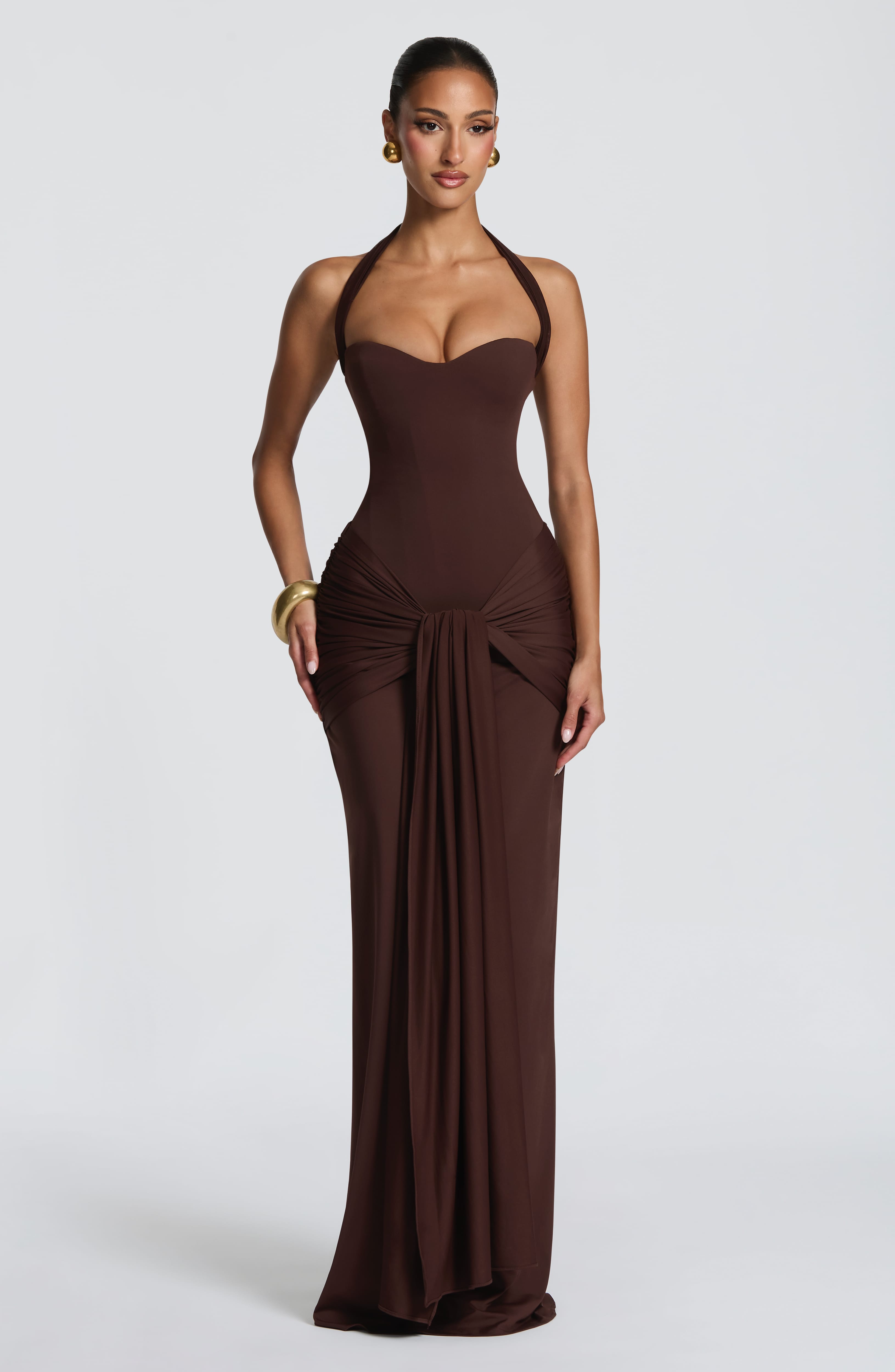 Women's Strapless Maxi Dress – Slinky Jersey Sweetheart Neck