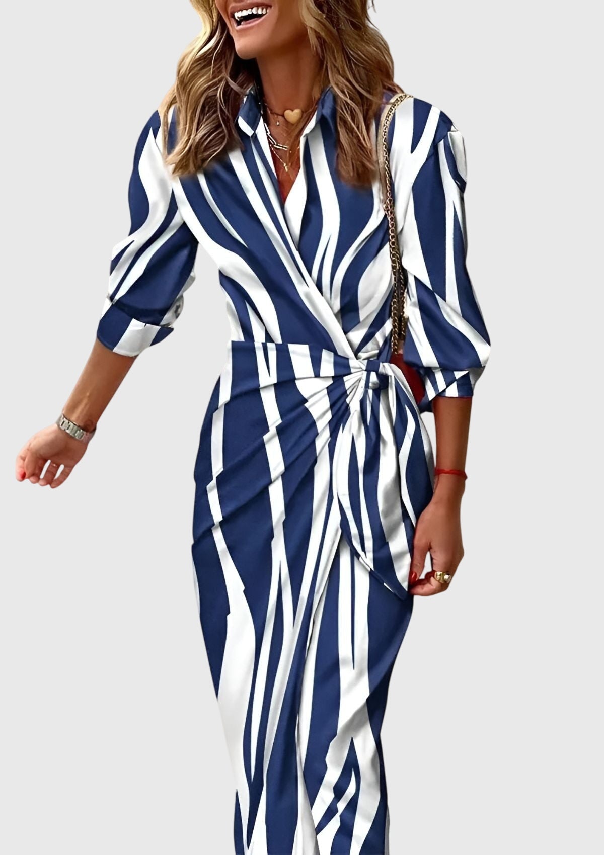 Women's Wrap Dress – 100% Polyester, Adjustable Fit