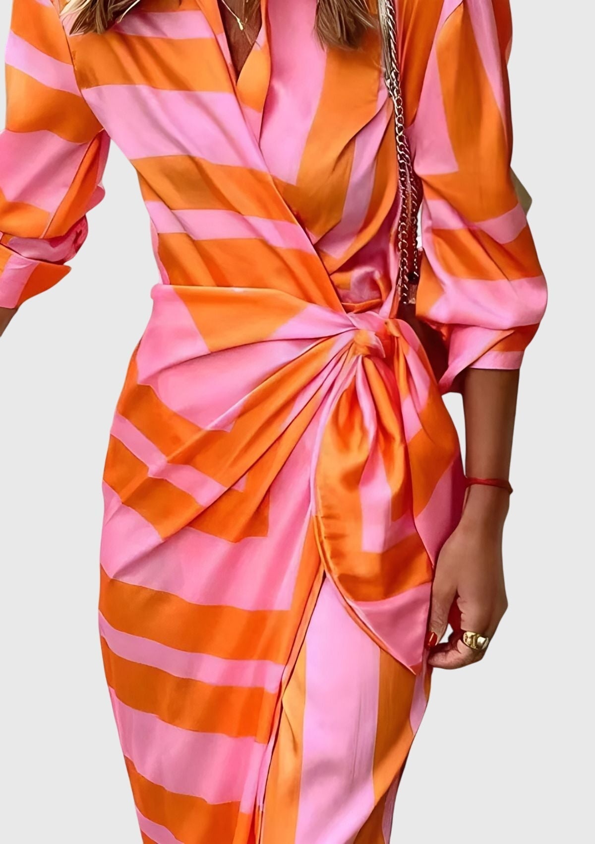 Women's Wrap Dress – 100% Polyester, Adjustable Fit