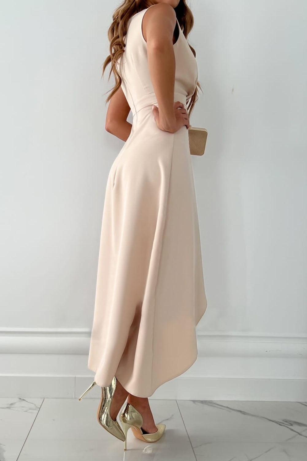 Women's Wrap Dress – V-Neckline Soft Fabric Design