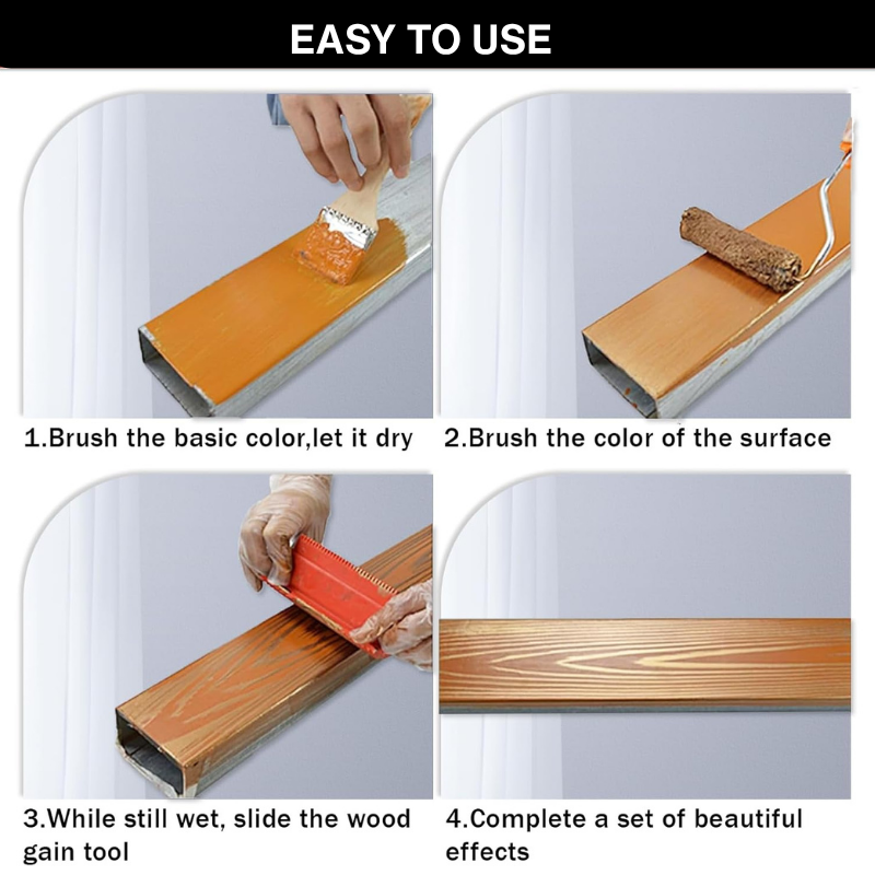 Wood Grain Roller Kit Rubber | Fine and Coarse Rollers | Create Realistic Wood Texture on Walls, Doors and Furniture
