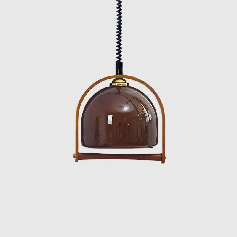 Wood Pendant Light Fixture | Glass & Wood Design with E14 LED Base | Warm Light for Kitchen, Dining & Bar Areas