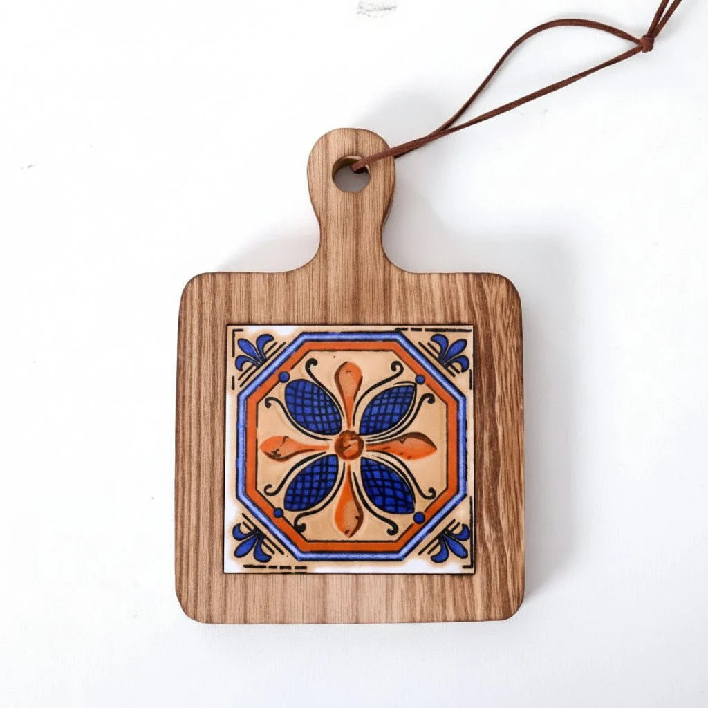 Wooden Trivet | Paddle Board With An Inset Patterned Tile