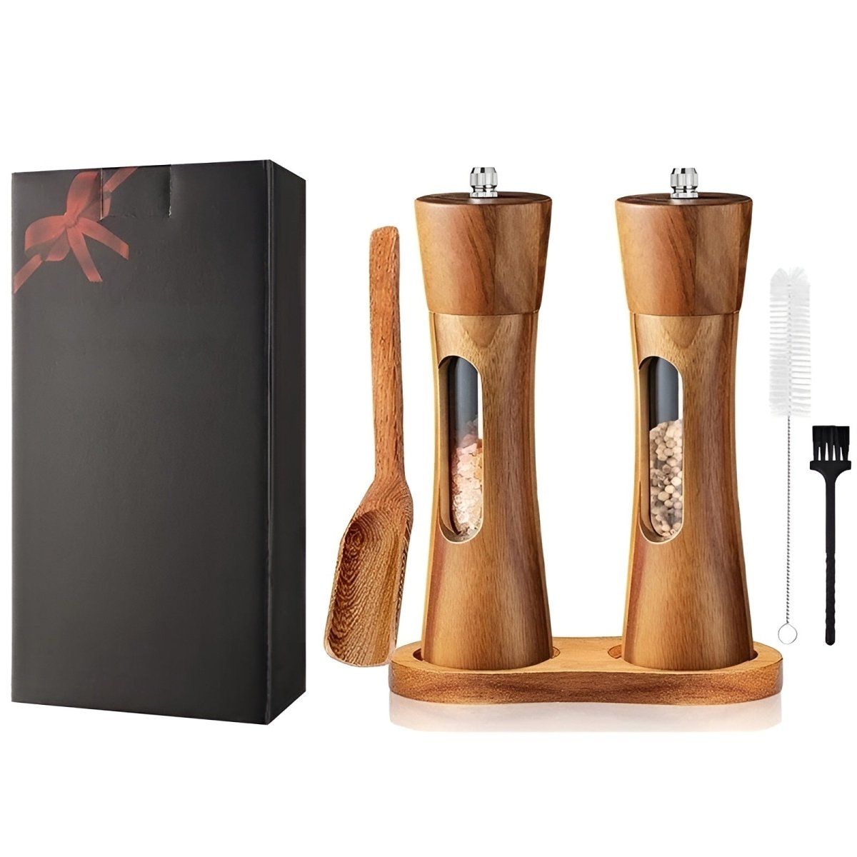 Wooden Salt and Pepper Mill – Elegant Design with Adjustable Grind Settings for the Kitchen or Dining Table 3