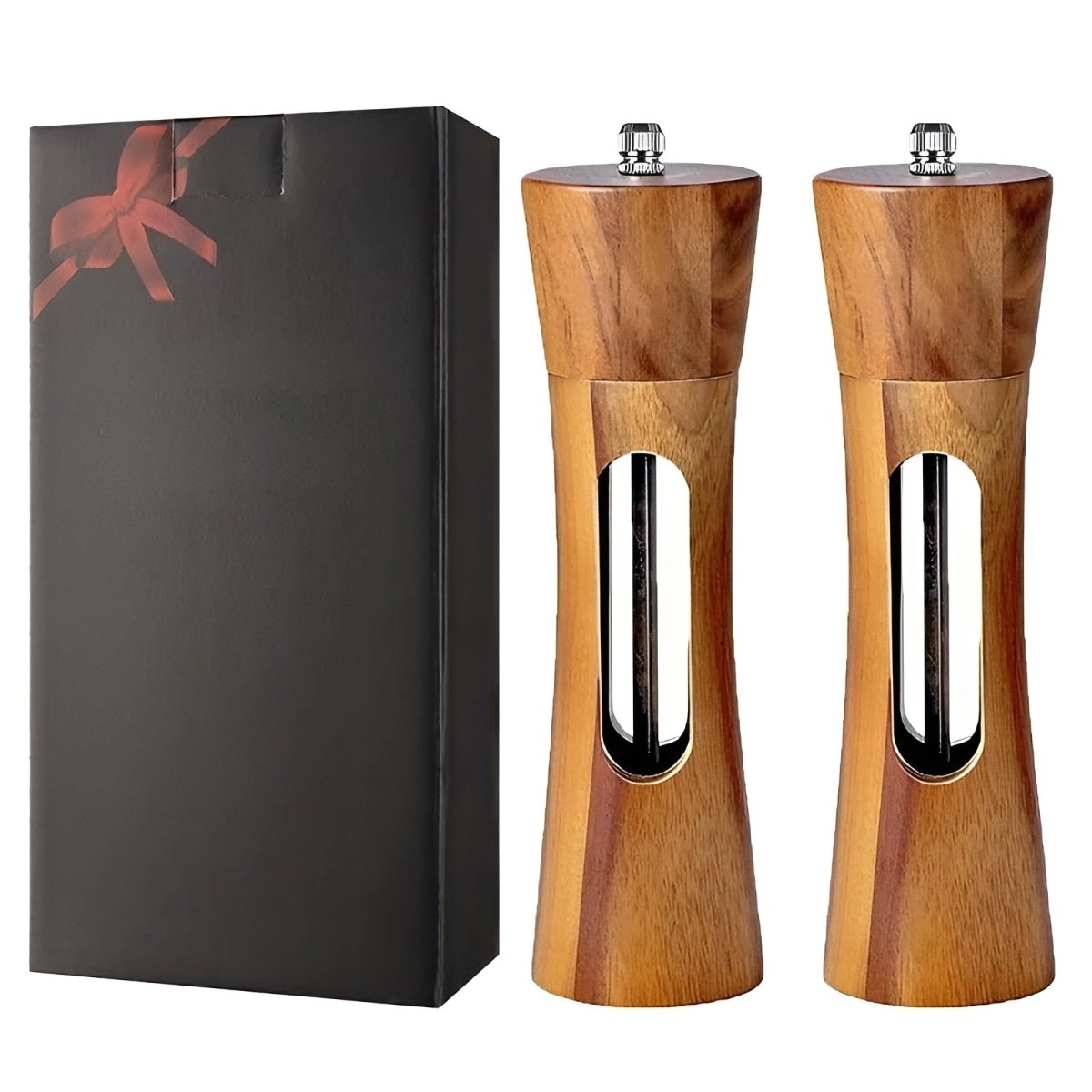 Wooden Salt and Pepper Mill – Elegant Design with Adjustable Grind Settings for the Kitchen or Dining Table 6