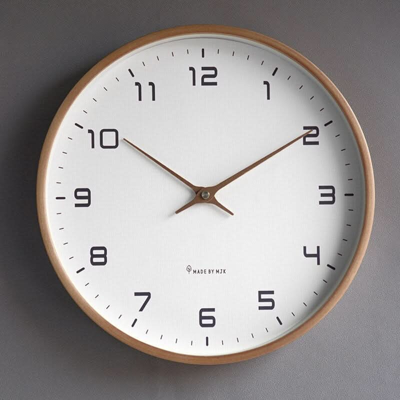 Wooden Wall Clock – Natural Wood, Scandinavian Design for the Living Room or Bedroom 0