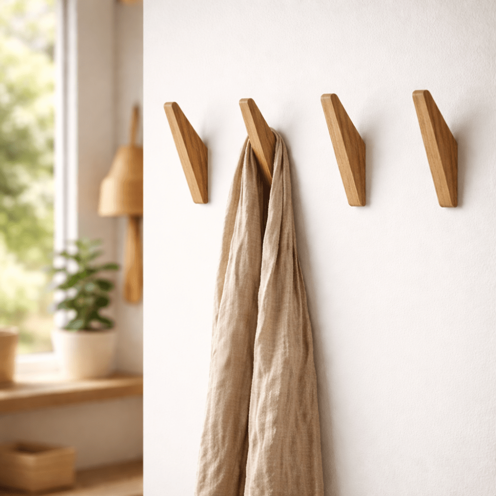 Wooden Wall Hooks – Natural Two-Tone Finish, Minimalist Design for the Entryway or Bedroom 9