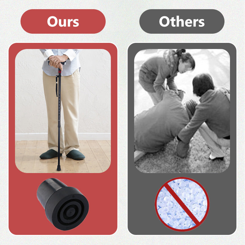 Walking Stick for Elderly | LED Torch & SOS Alarm | Adjustable 73-95.5 cm Foldable Aluminium Alloy Cane with Radio, 500 g 3