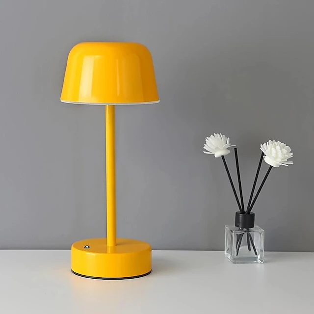 Rechargeable Table Lamp, Iron, 12 x 28 cm | 5 Colours, Cordless Design | Dimmable, 3 Light Modes, 10-16h Battery 8