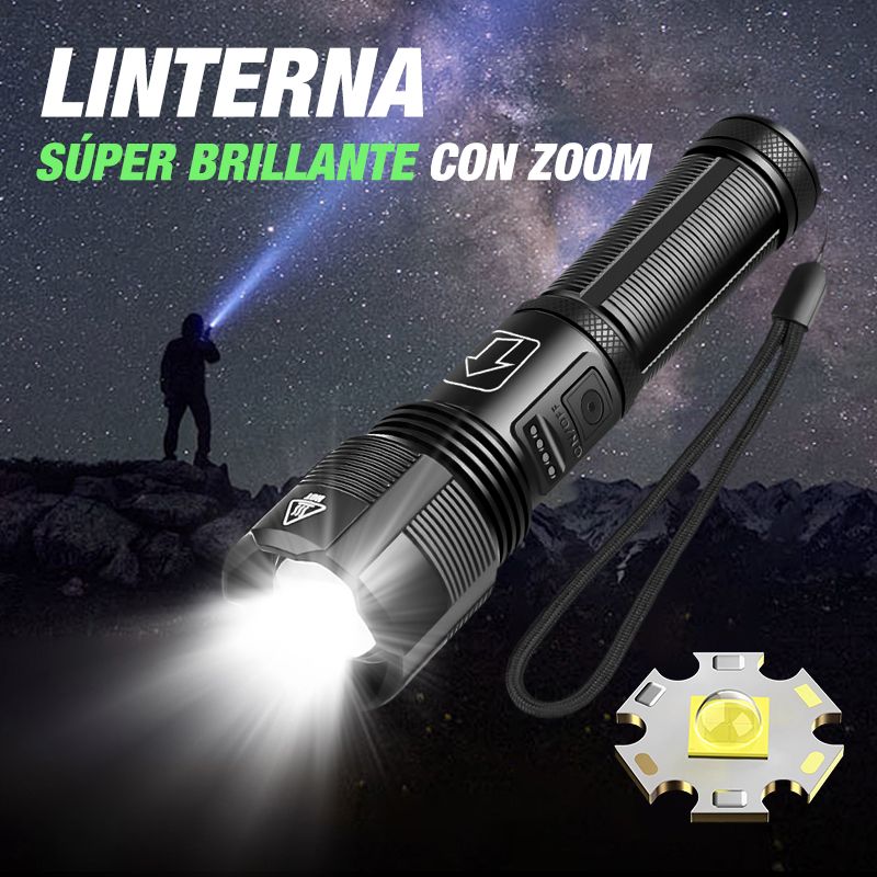 Zoom LED Torch | Adjustable Beam Focus, High-Intensity LED | Weather-Resistant, Up to 10 Hours Battery Runtime