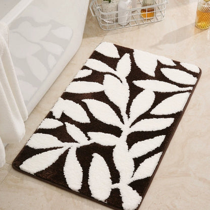 Zyphire | Leaf Pattern Bath Mat – Ultra-Soft Non-Slip Microfiber 3