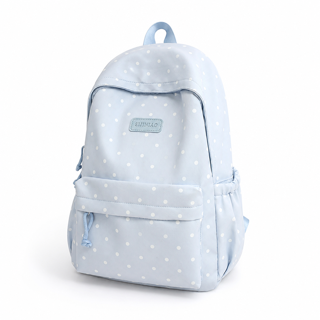 Polka Dot Backpack | Lightweight Large-Capacity Design with Adjustable Straps | Secure Zipper Closure for Everyday Carry 7