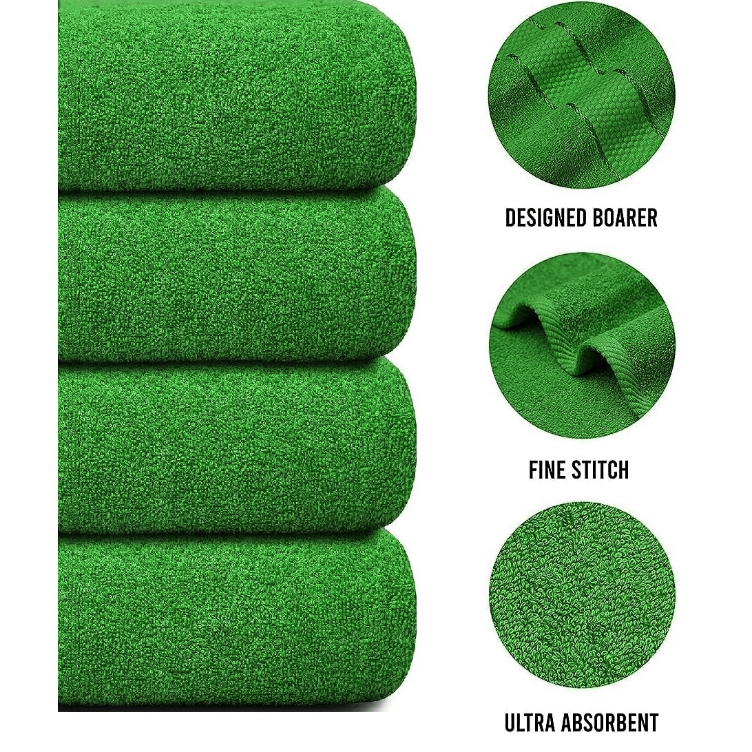 Jumbo Bath Towel Set, 4-Piece | Solid Colour, 12 Shade Options | Quick-Dry, Machine Washable, Coordinated Bathroom Set 15