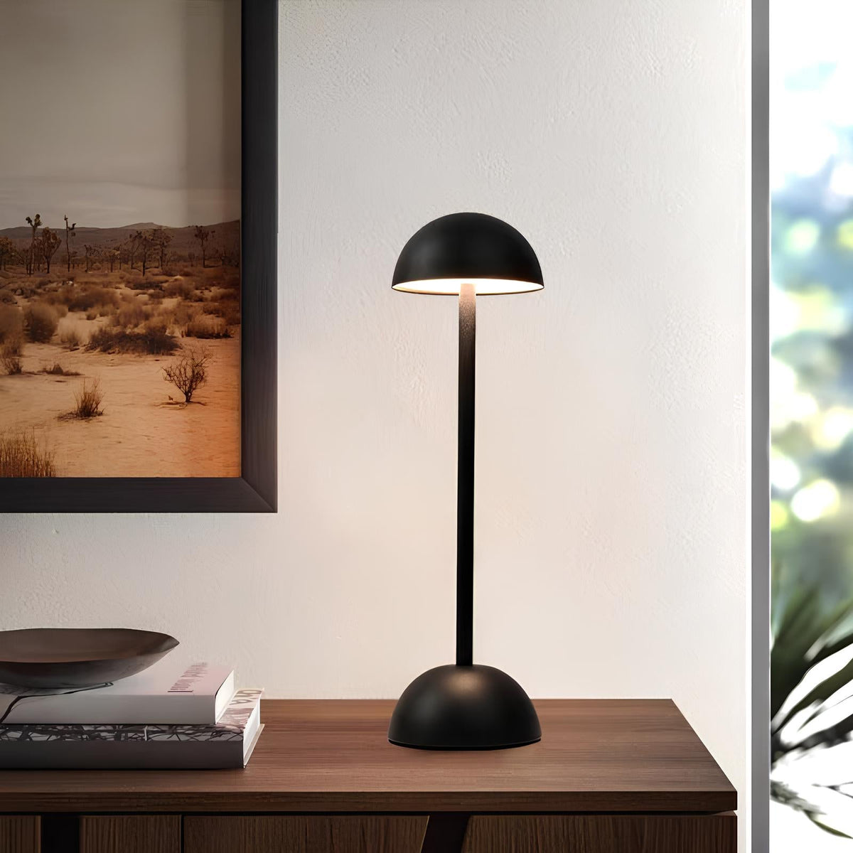 Rechargeable Table Lamp, Iron, 34 x 10 cm | White or Black, Stepless Dimmer | Cordless 10-16 Hour Battery, 3 White Tones 9