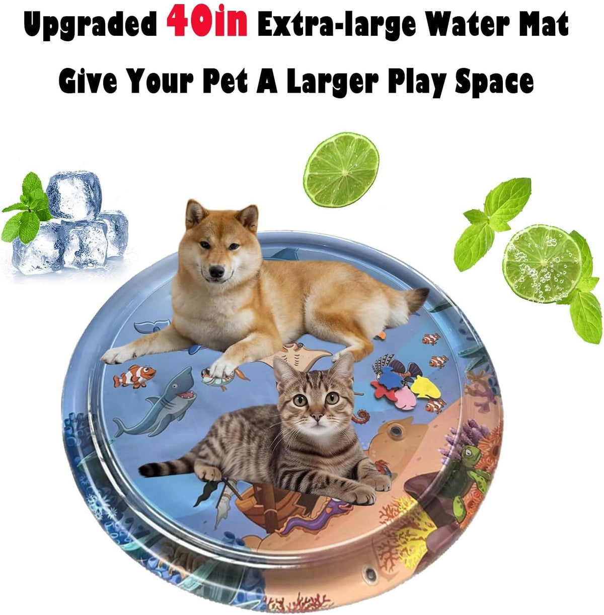 Interactive Cat Toy Inflatable PVC Cooling Mat with Floating Fish Chase 4