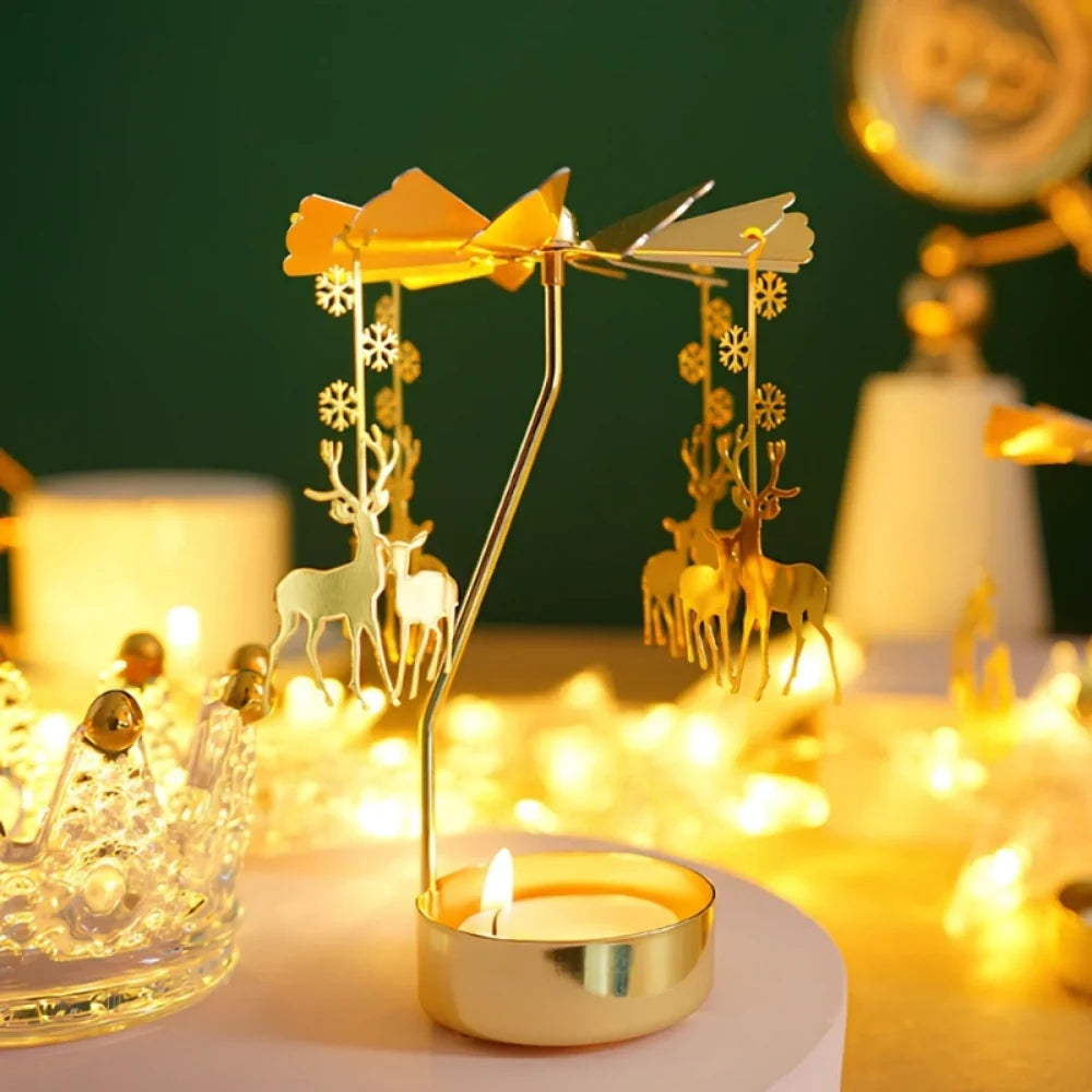 Candle Carousel Alloy Spinner 16.5 x 8 x 5 cm | Fawn, Fairy, Angel, Unicorn Styles | Heat-Powered Rotating Display 2