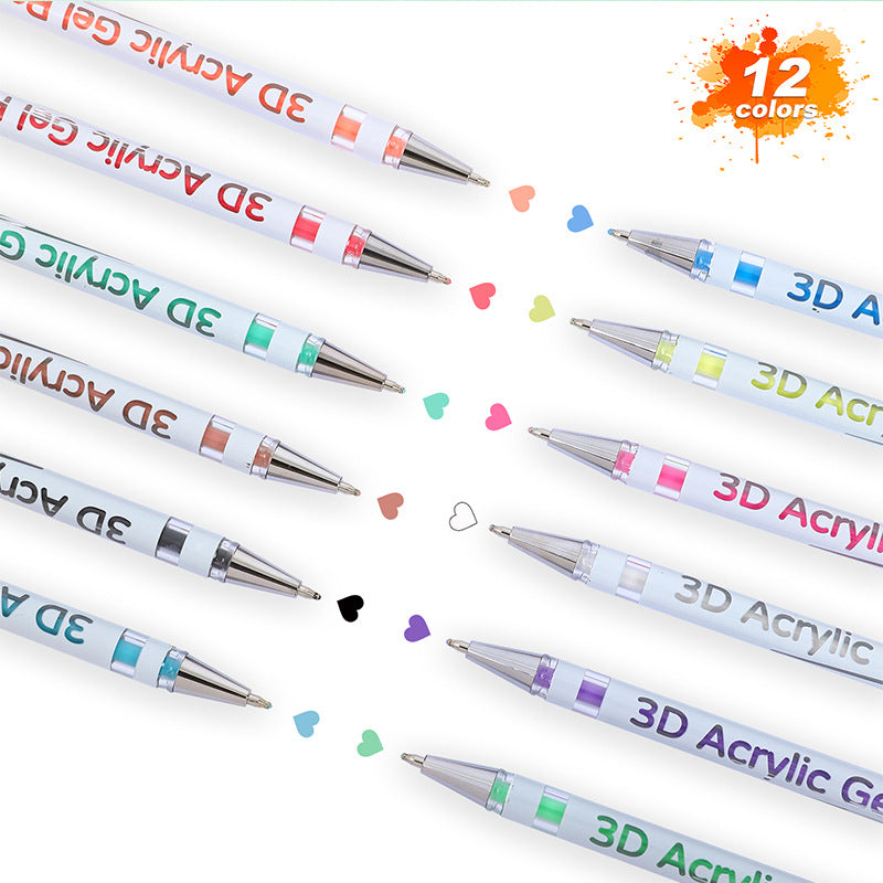Acrylic Gel Pens Set 12 to 48 Pieces | Fine Steel Tip for Smear-Free Lines | Pigment-Rich Ink for Light and Dark Surfaces 7