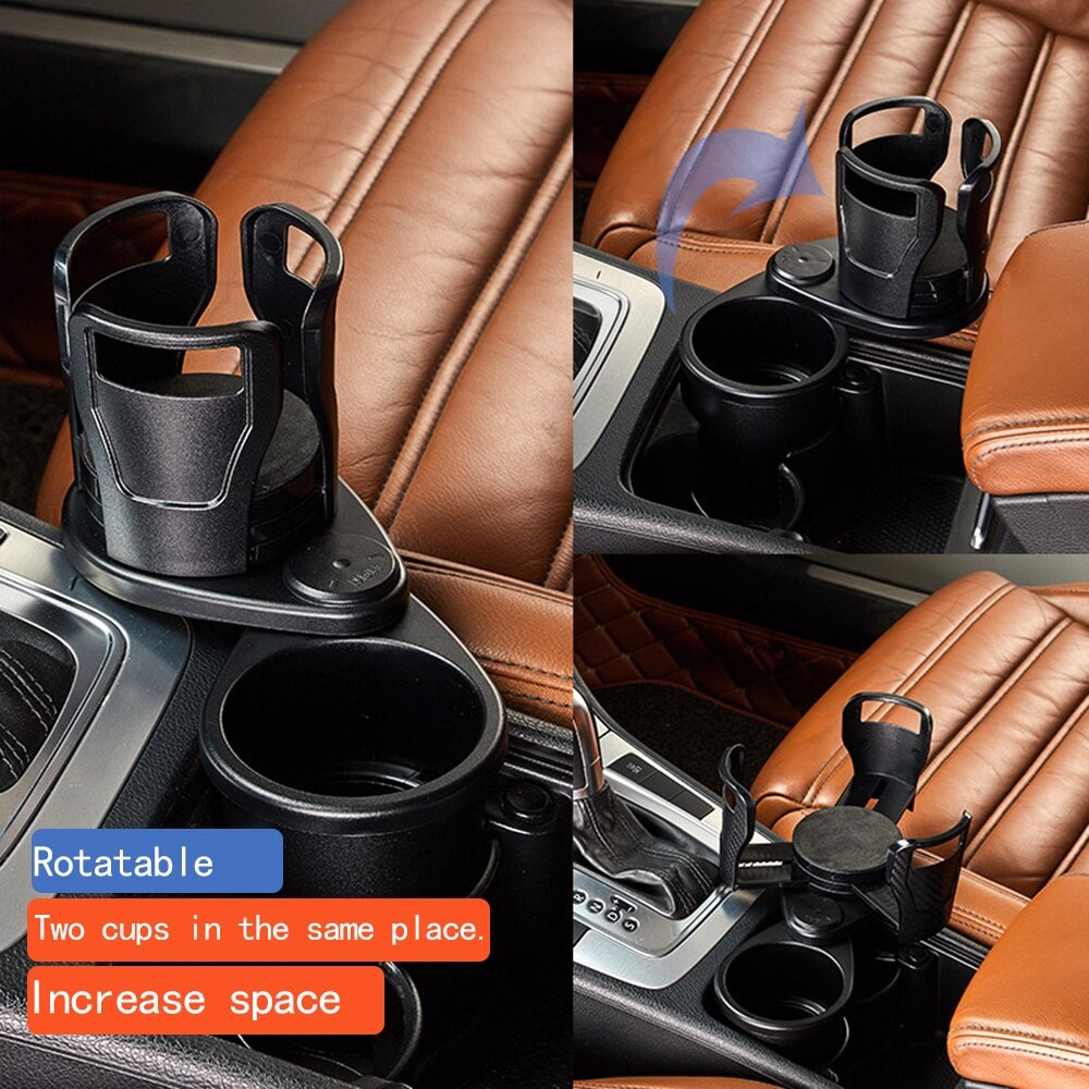 Adjustable Car Cup Holder Expander with Auto Base and Rotating Platform - Image 6