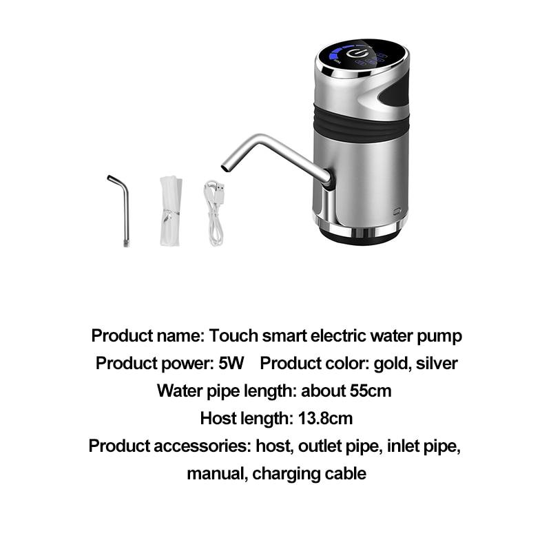 Electric Water Pump 5W USB Rechargeable | 600 ml Auto Dispense Child Lock | Stainless Steel Pipe for Water Bottles 8