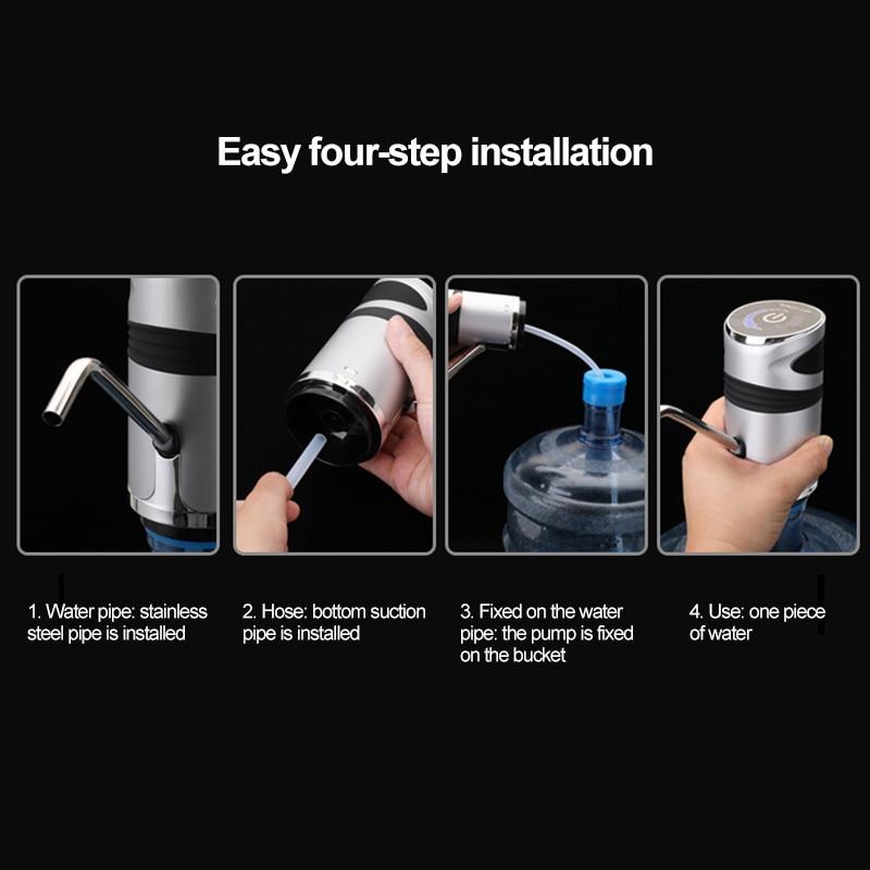 Electric Water Pump 5W USB Rechargeable | 600 ml Auto Dispense Child Lock | Stainless Steel Pipe for Water Bottles 7