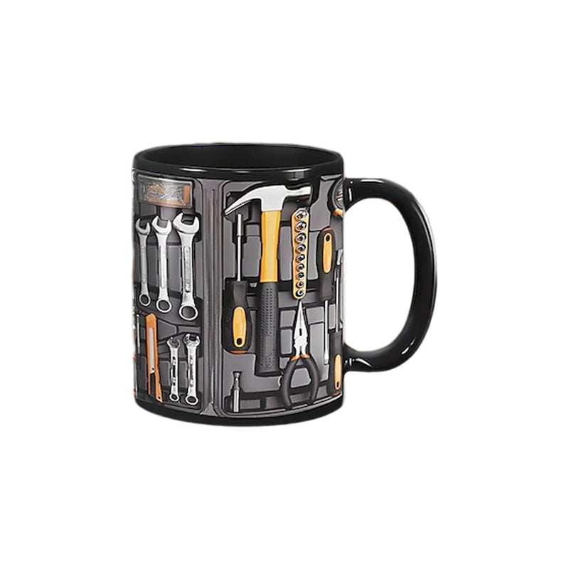 Toolbox Mug Ceramic Novelty Microwave Safe Compact with Raised 3D Pattern 4