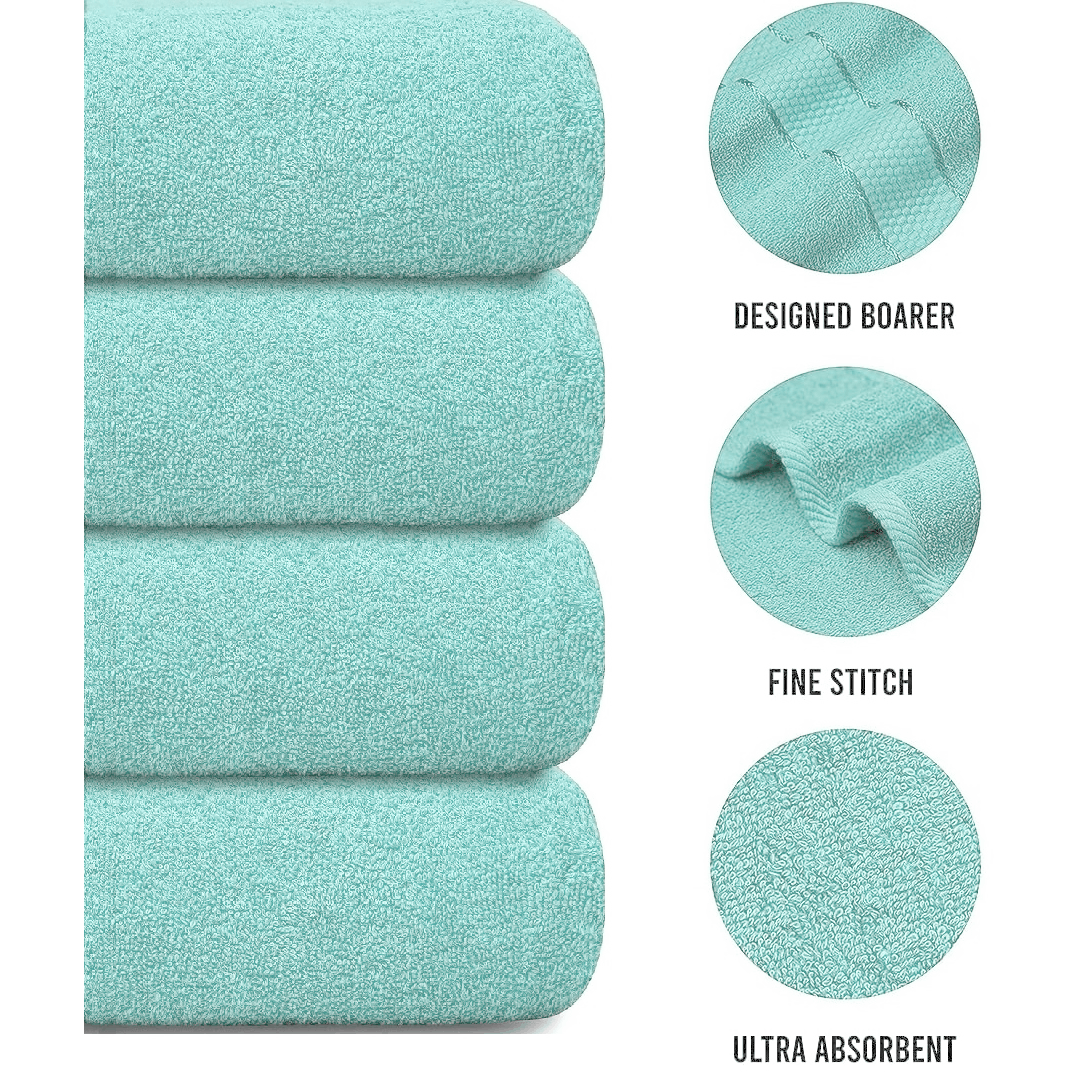 Jumbo Bath Towel Set, 4-Piece | Solid Colour, 12 Shade Options | Quick-Dry, Machine Washable, Coordinated Bathroom Set 9
