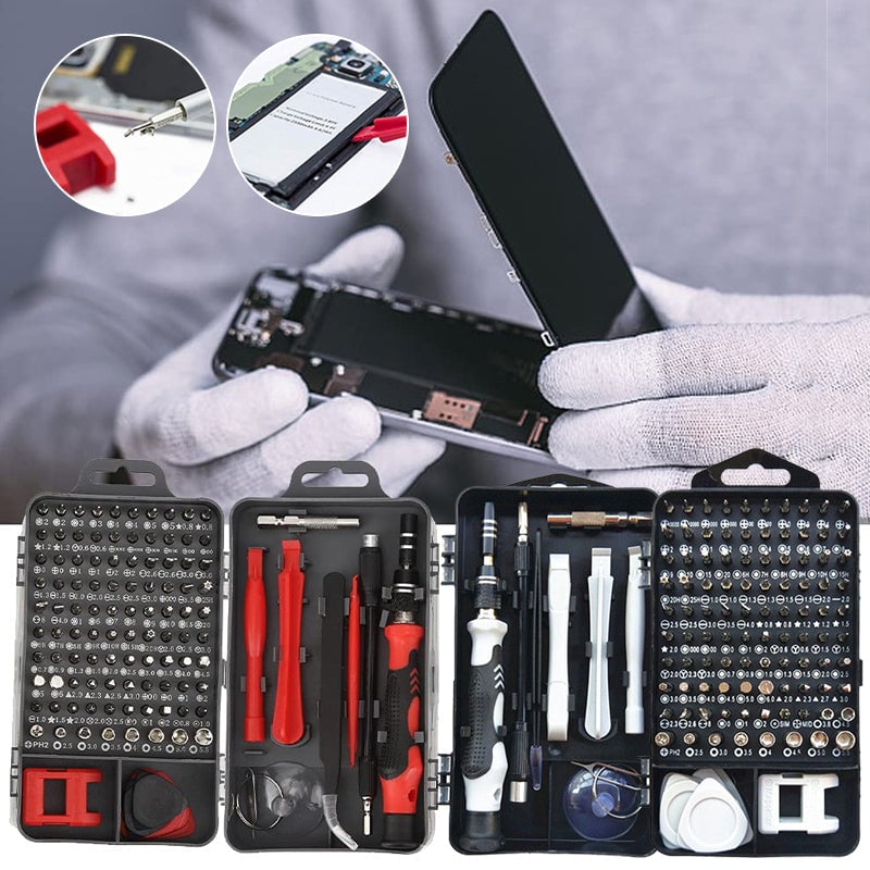 115-in-1 Magnetic Screwdriver Set | 98 Bits & 17 Precision Tools | Chrome Vanadium Steel Case with Extension Rod 12