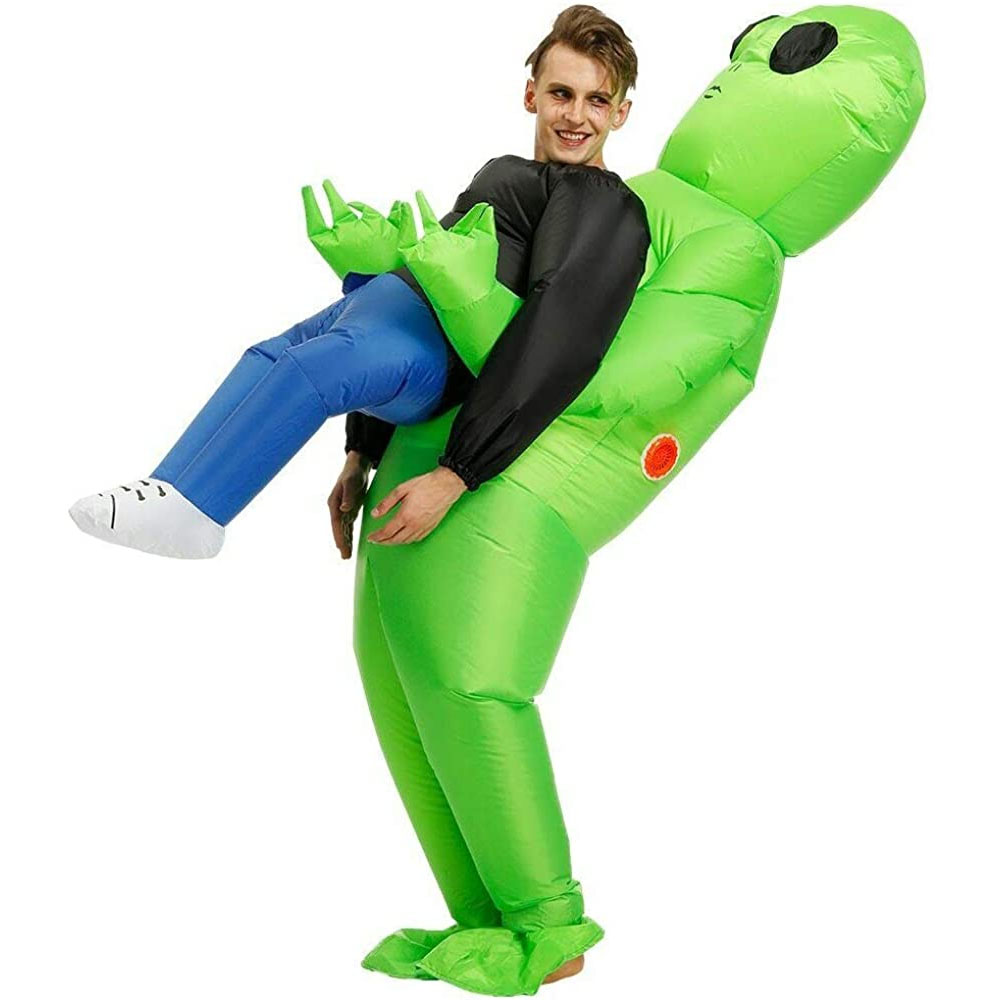 Inflatable Alien Costume for Women Halloween | Quick Inflation with 4 AA Batteries | Soft Polyester Abduction Illusion 4