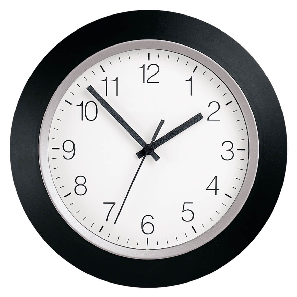 Radio-Controlled Wall Clock 30cm (12in) | Self-Setting Domed Face, Black or Silver | Never Needs Resetting, Battery Powered 2