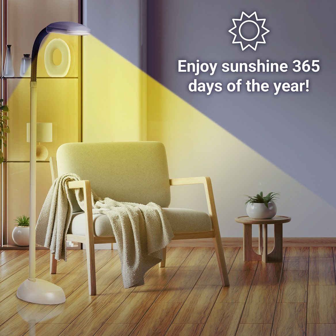 Daylight Floor Lamp 153.7cm High | 27-Watt LED Bulb, 5,000 Hour Life | Glare-Free Light Brightens Mood, Reduces Eyestrain 4