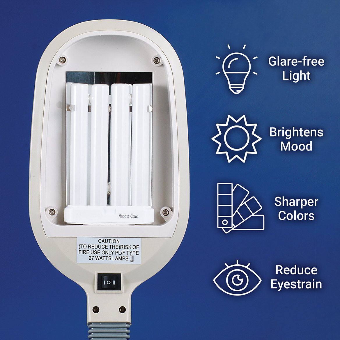 Daylight Floor Lamp 153.7cm High | 27-Watt LED Bulb, 5,000 Hour Life | Glare-Free Light Brightens Mood, Reduces Eyestrain 5