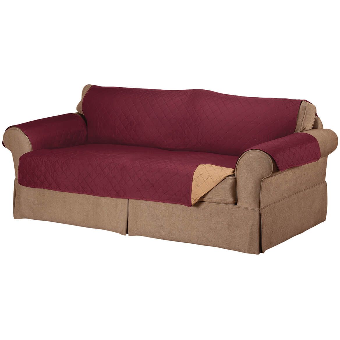 Reversible Sofa Cover Microfiber 198 cm Wide | Quilted, 2-Colour Design | Protects Against Spills, Stains and Wear 2