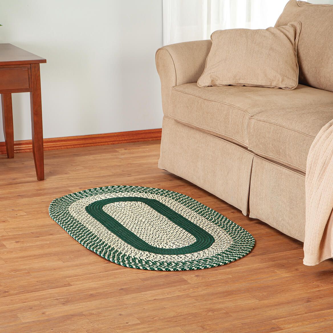 Braided Rug Polyester | Round, Oval & Runner Sizes 20"x30" to 5' x 7' | Reversible Two-Tone Country Design, 5 Colours 9