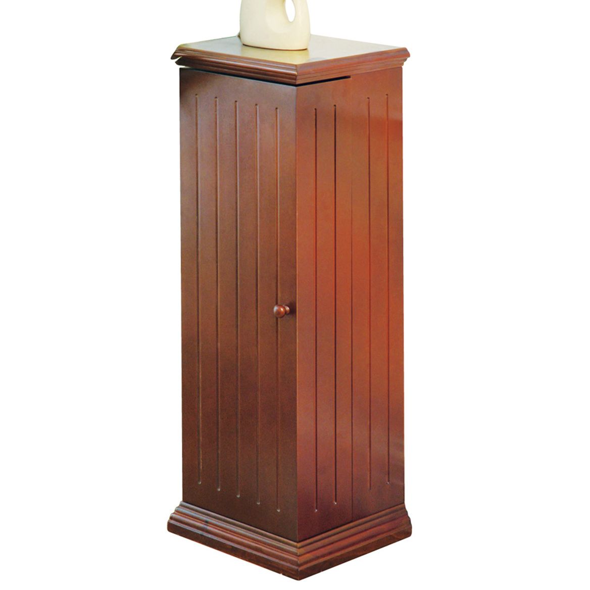 Media Storage Cabinet 96.5 x 33 x 29.8 cm | Mahogany Finish, Hinged Door | Adjustable Shelves, Holds 325 CDs or 144 DVDs 4